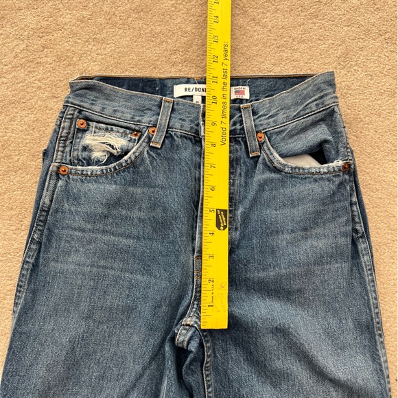 Re/Done Originals 90s High Rise Loose Leg Jeans Distressed Size 24 - Picture 12 of 14